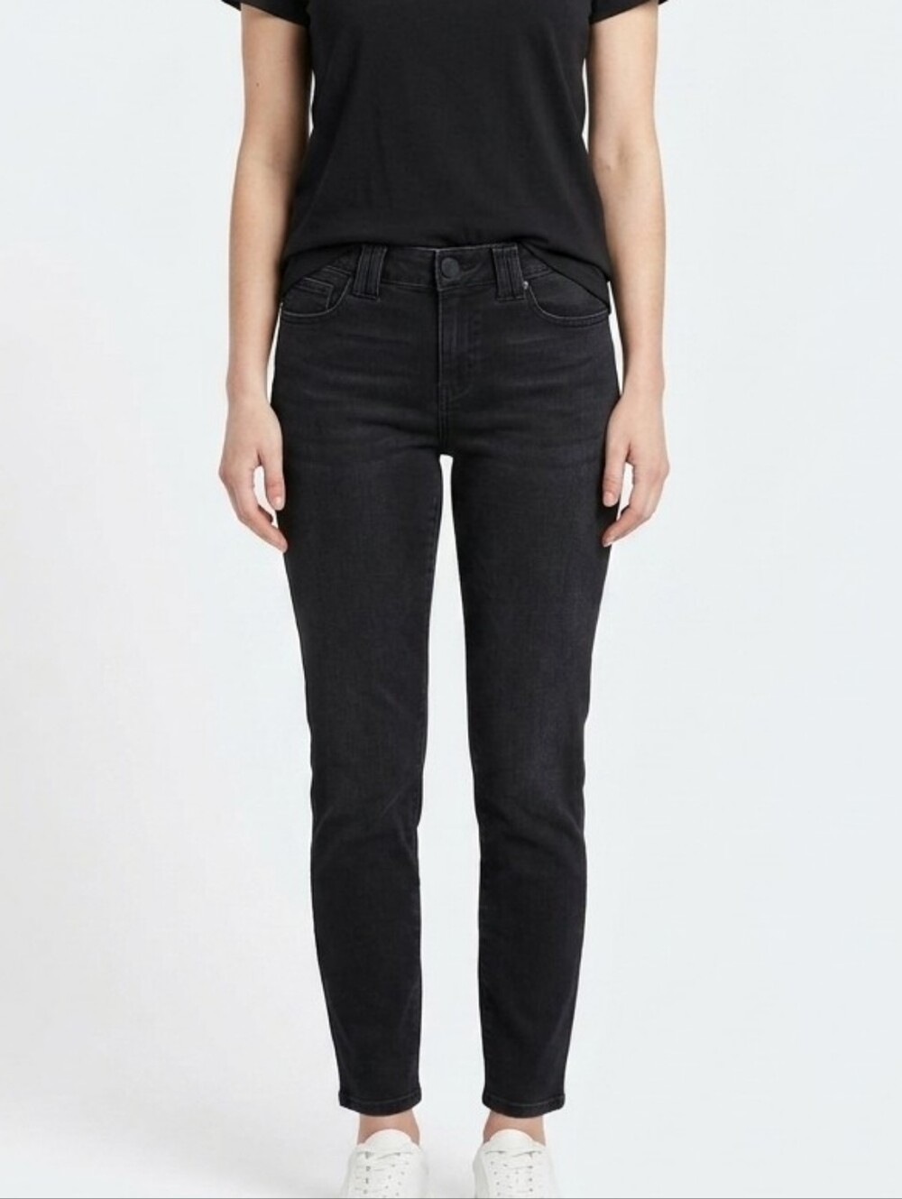 Democracy Size 8 Black Jeans Ab Technology Stretch Denim Slim Ankle Casual Pants